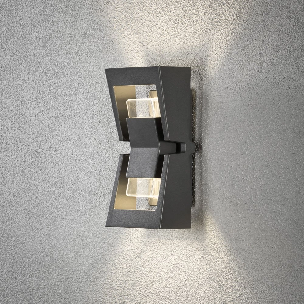 Design muurlamp Potenza 2-lichts antraciet KonstSmide 7318307971378