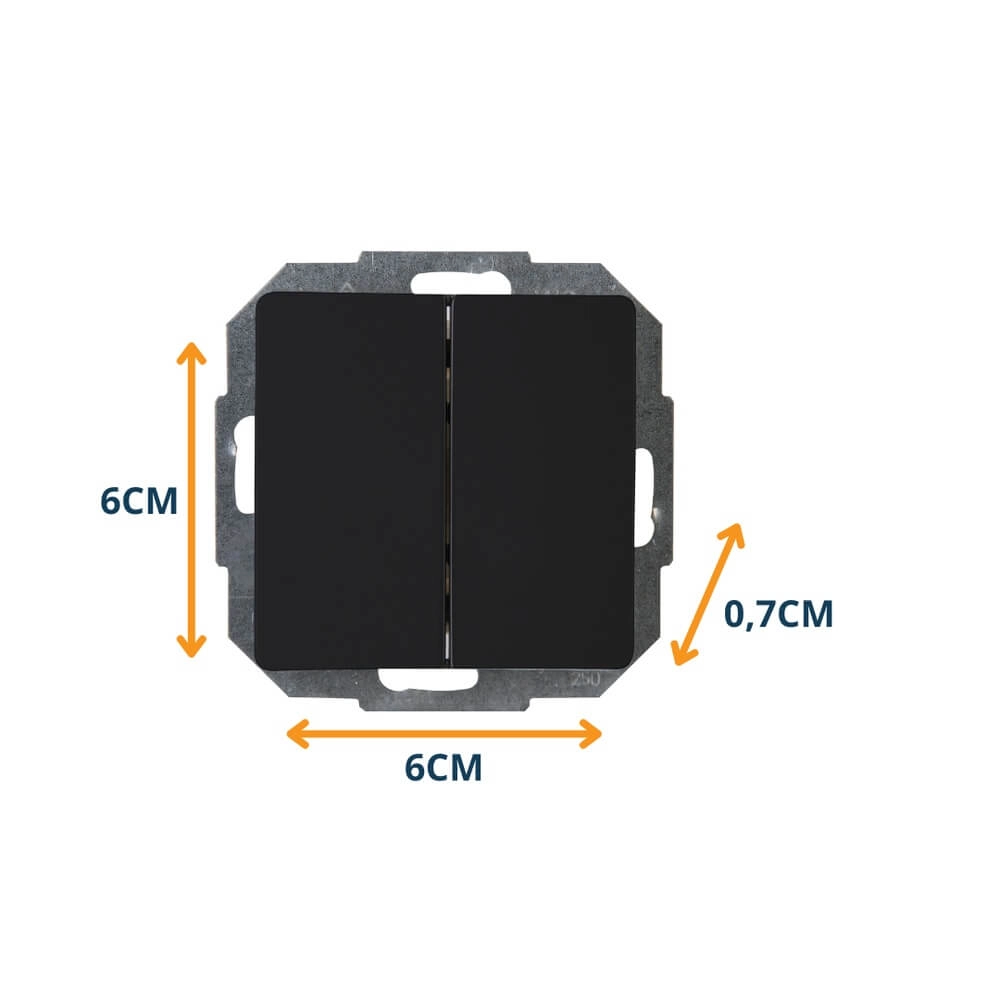 Serieschakelaar Paris zwart Lyora 4008224656900