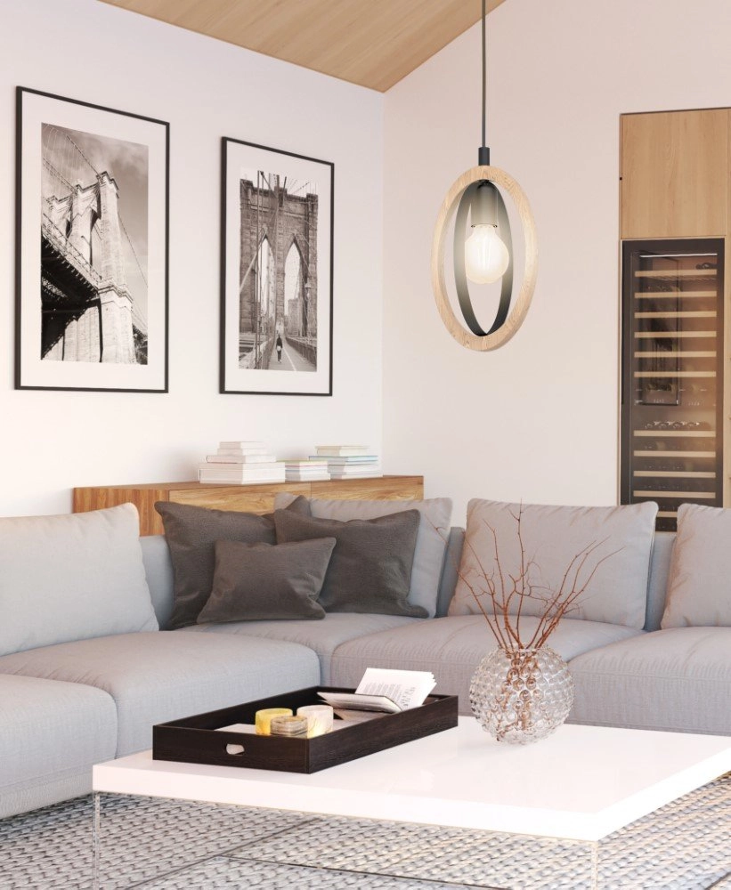 Houten hanglamp Basildon Eglo 9002759434618