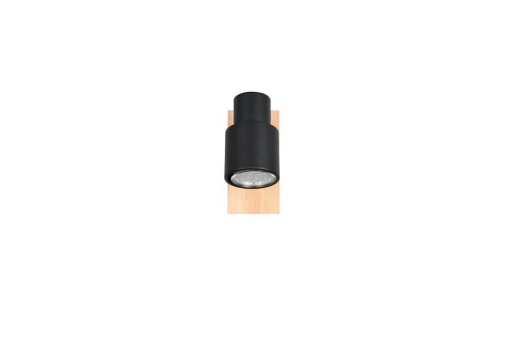 Design wandlamp Pierre zwart met hout Trio 4017807638158