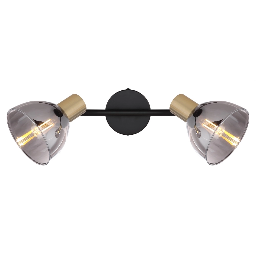 Design plafondlamp Jay 2-lichts zwart met smoke Globo 9007371396399