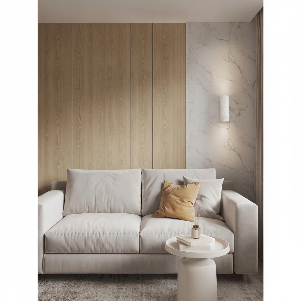 Design wandlamp Olvio wit marmer