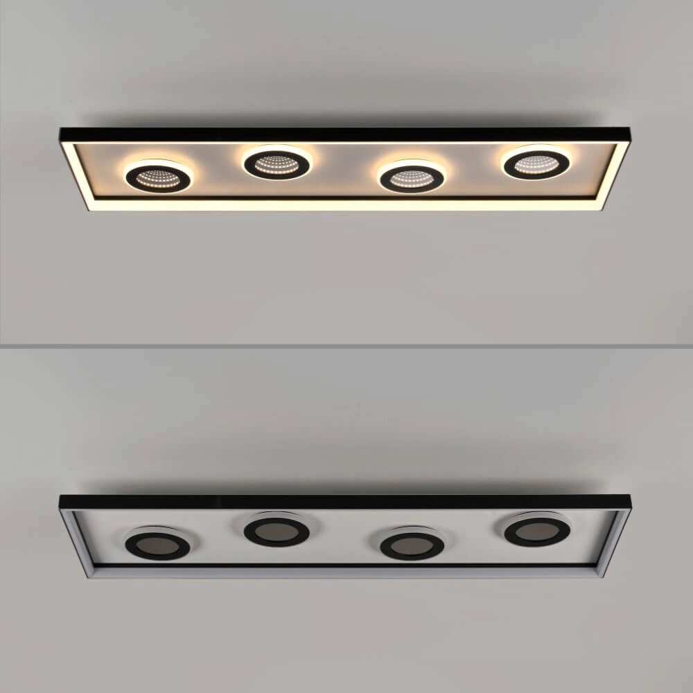 Rechthoekige plafondlamp Dune zwart Paul Neuhaus 4012248384923