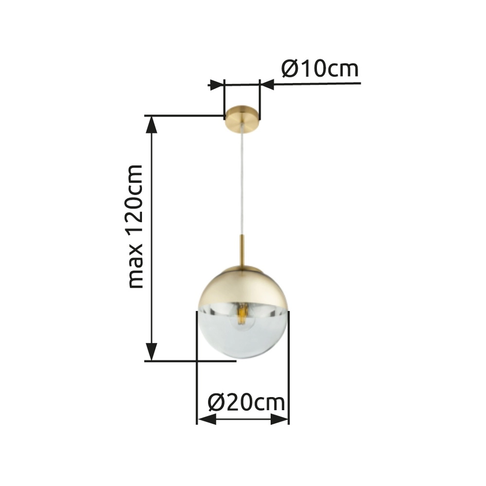Hanglamp Varus goud Ø 20cm Globo 9007371377459