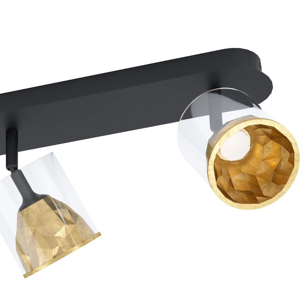 Zwarte plafondlanp Melito met goud 3-lichts Stars of Light 9002759395759