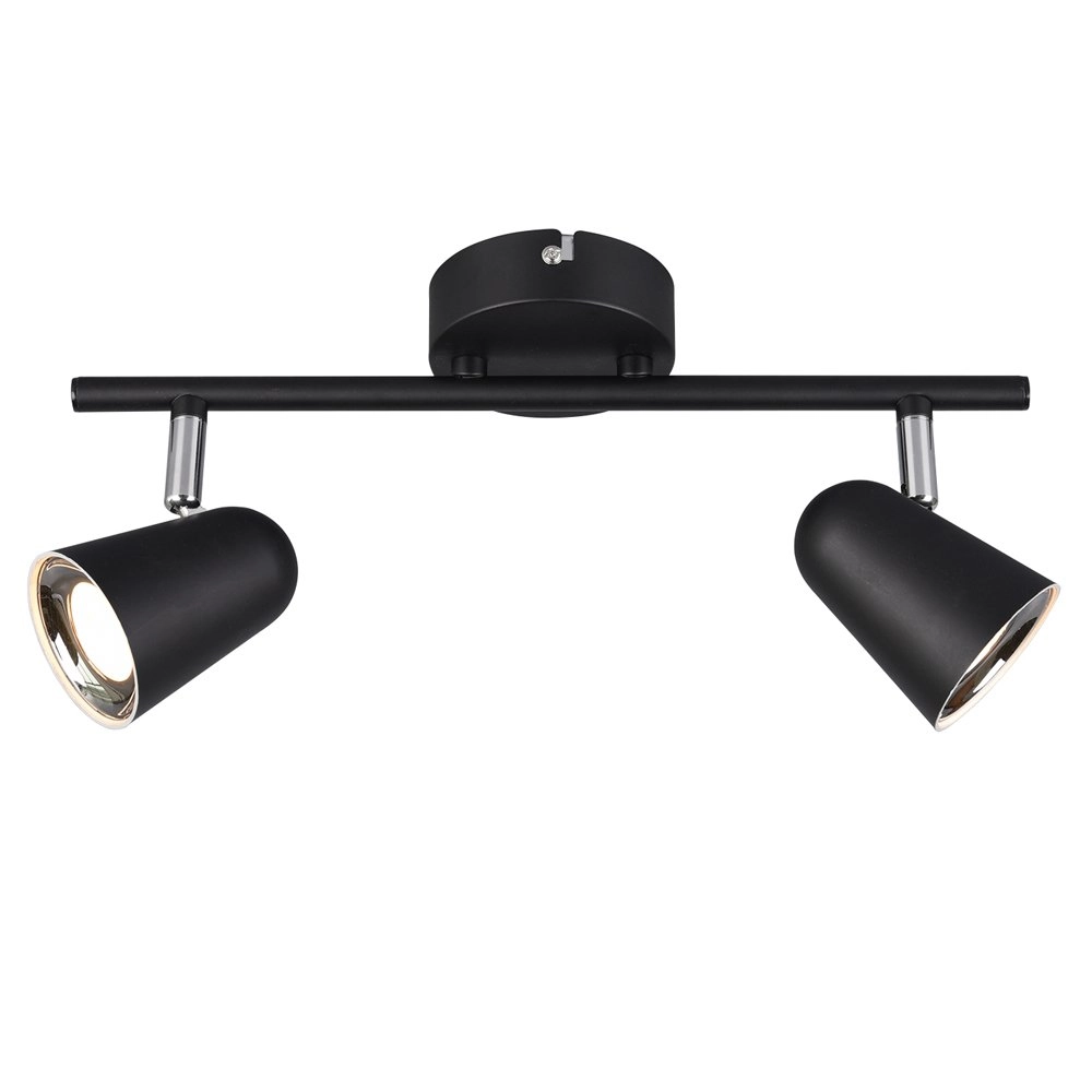 Zwarte plafondspot Toulouse 2-lichts Trio 4017807425154