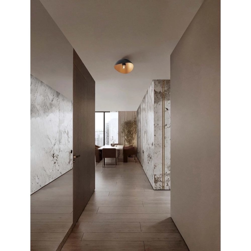 Plafondlamp Opsi zwart met goud Ø 30cm Lyora 5212017458056