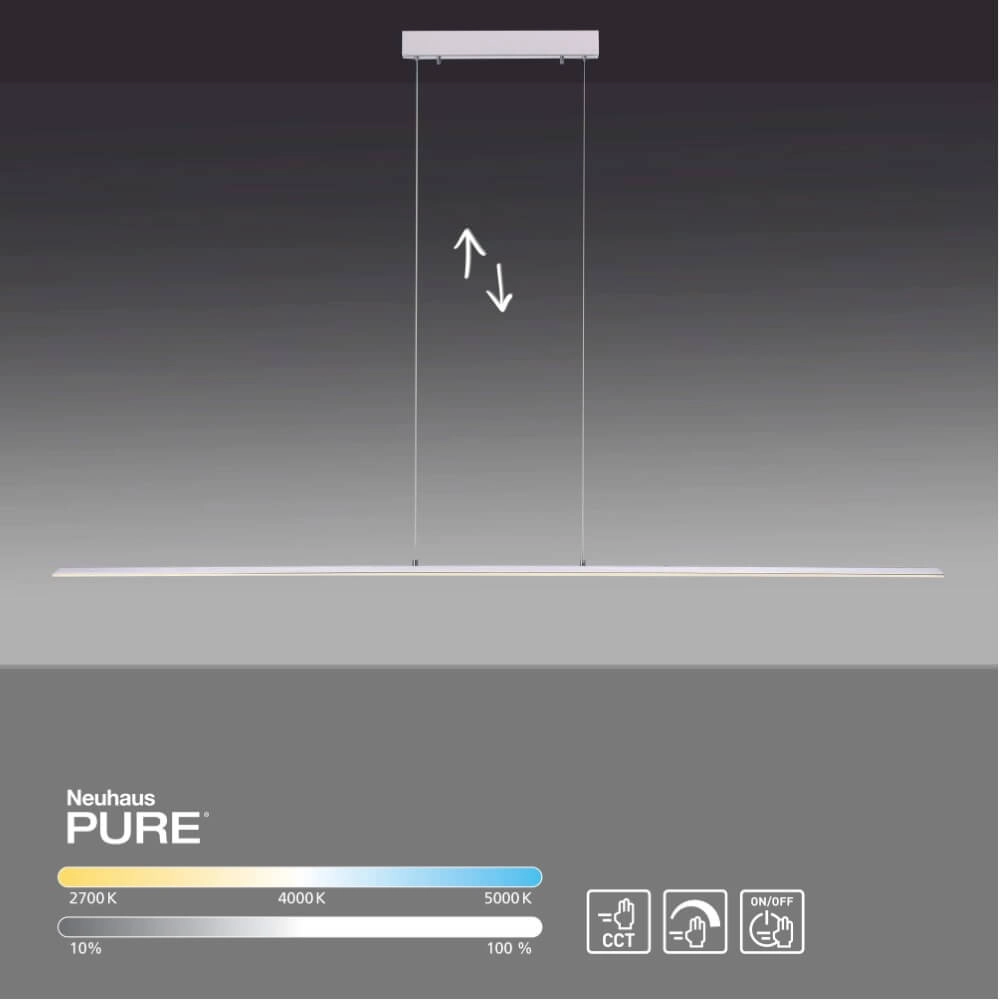 Design hanglamp Pure Lite 160cm metaal Paul Neuhaus 4012248344866