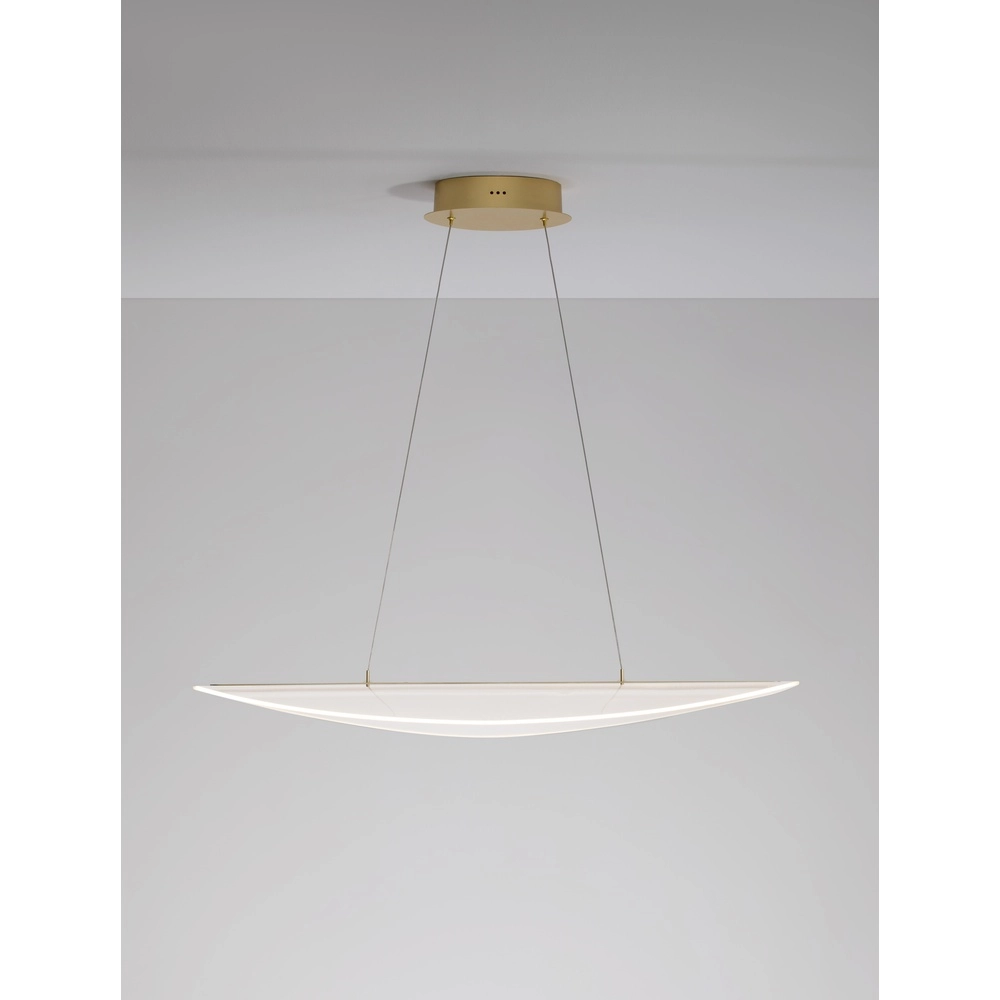 Hanglamp Agos goud met kunststof breed