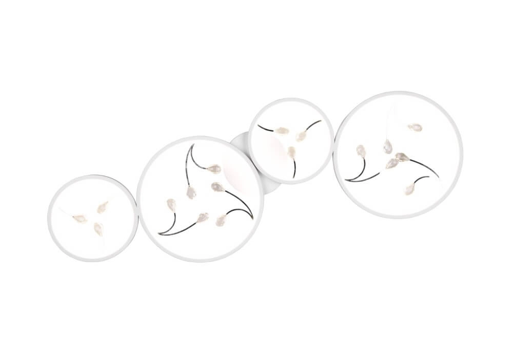 Witte led plafonnière Groovy 4-lichts Trio 4017807541908