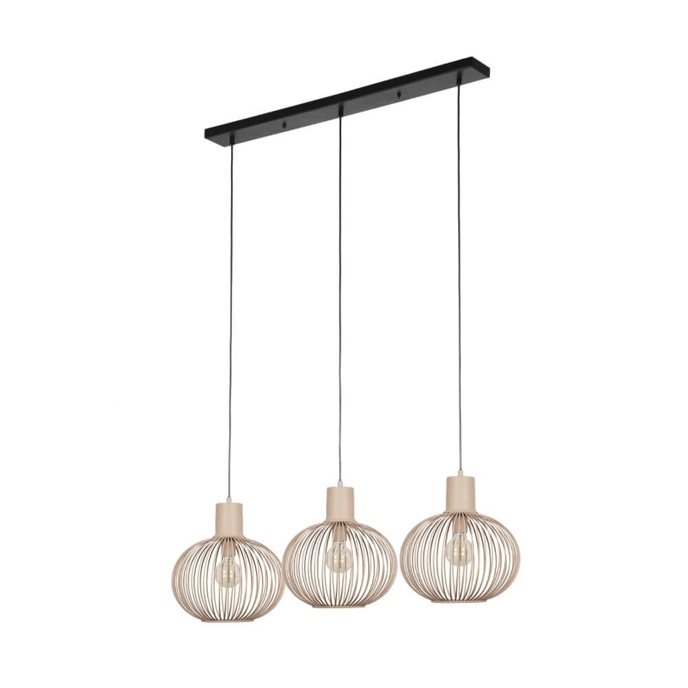 Eetkamer hanglamp Gila 3-lichts - zand Trio 4017807617580