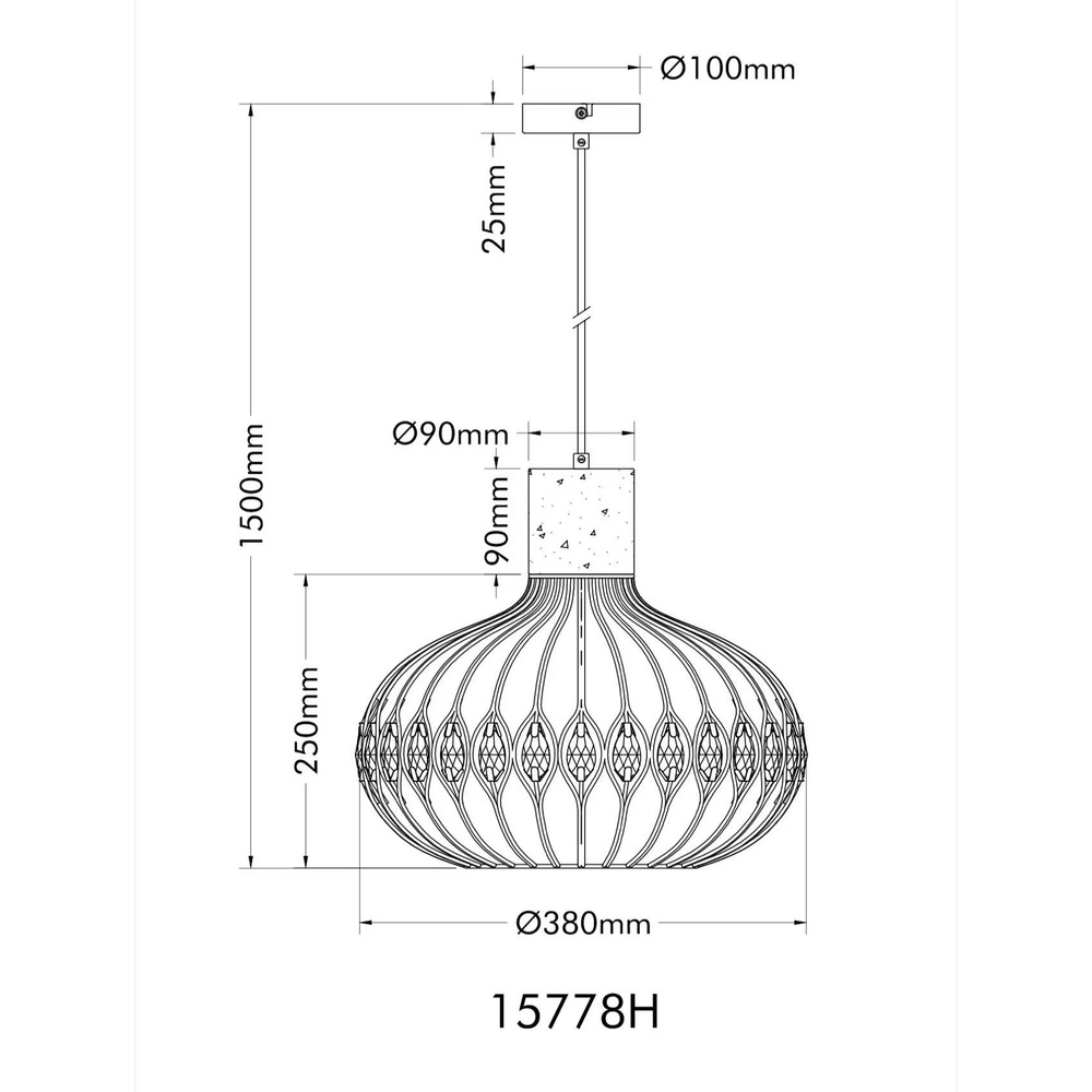 Hanglamp Dorthy landelijk zwart Globo 9007371578061