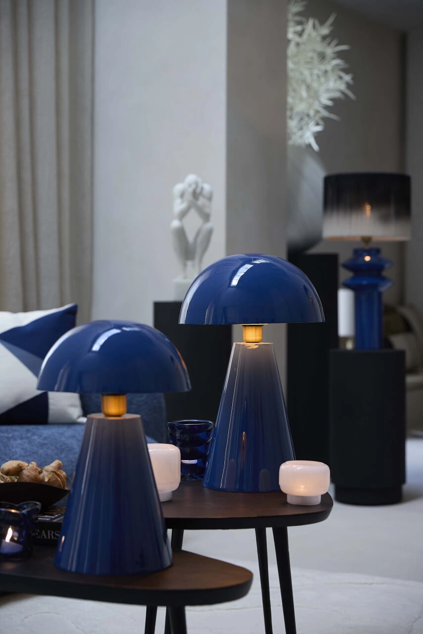 Design tafellamp Surrina blauw Ø 26cm