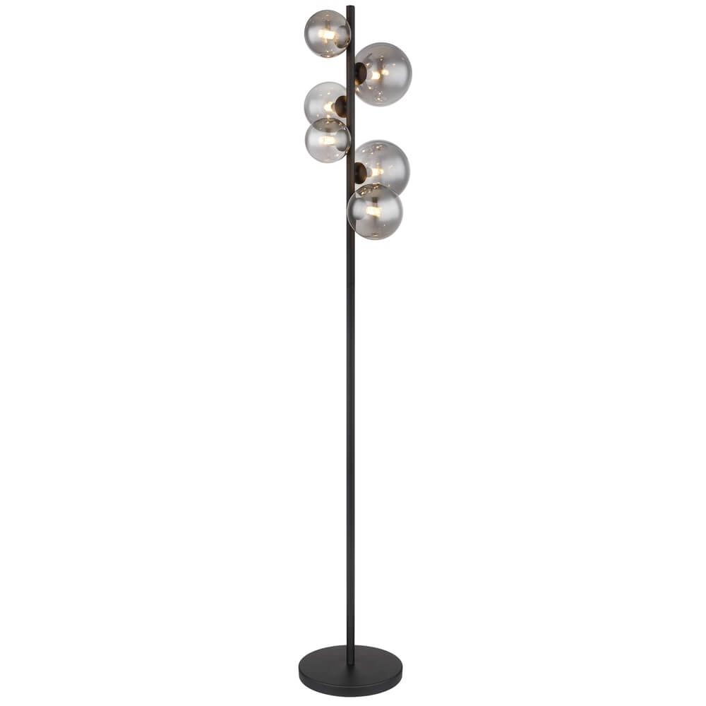Zwarte vloerlamp Riha 6-lichts