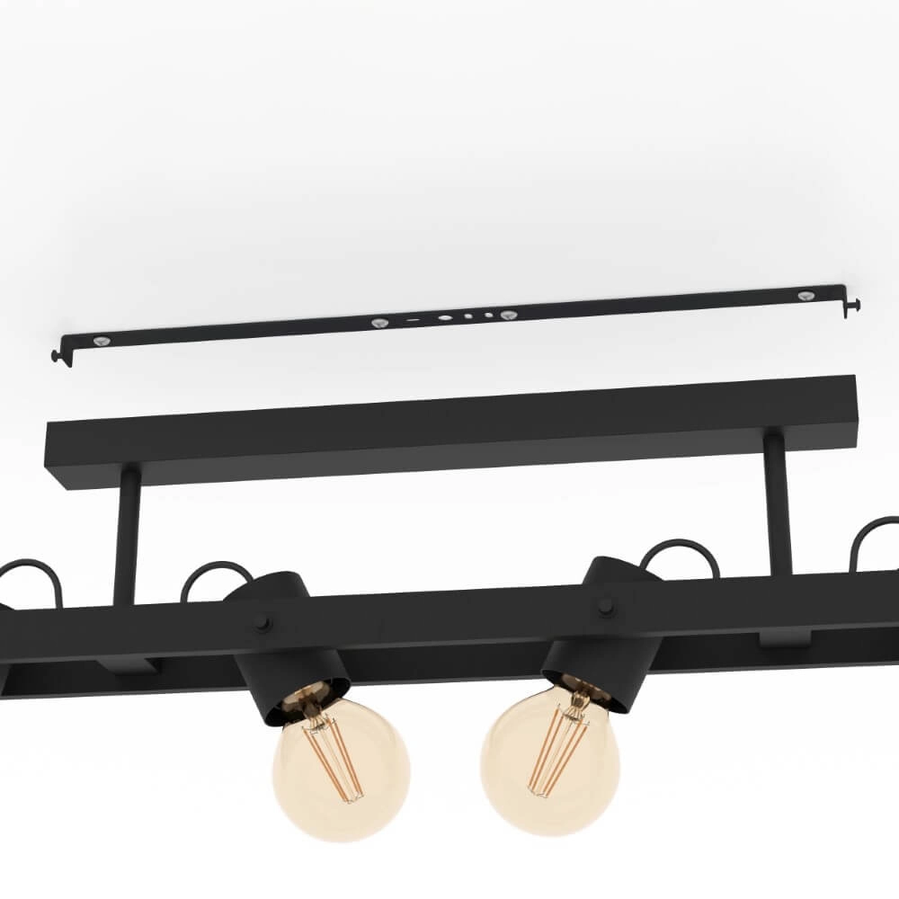 4-lichts plafondlamp Plimsoll zwart Eglo 9002759438470