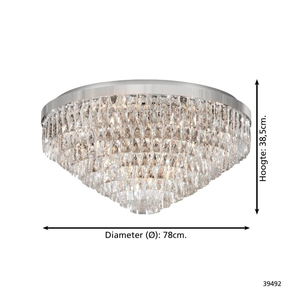 Plafond kroonluchter Valparaiso 1 chroom Ø 78cm Stars of Light 9002759394929