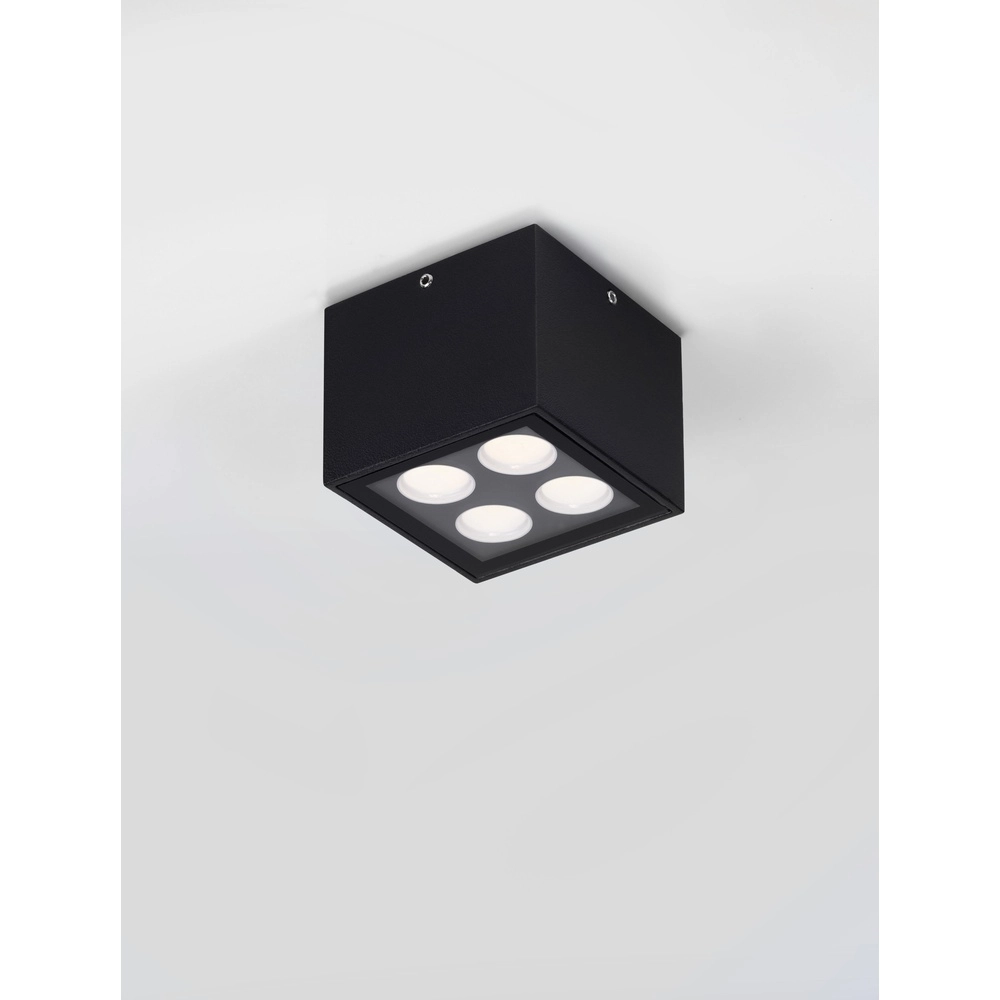 Plafondlamp Jax vierkant 8cm antraciet