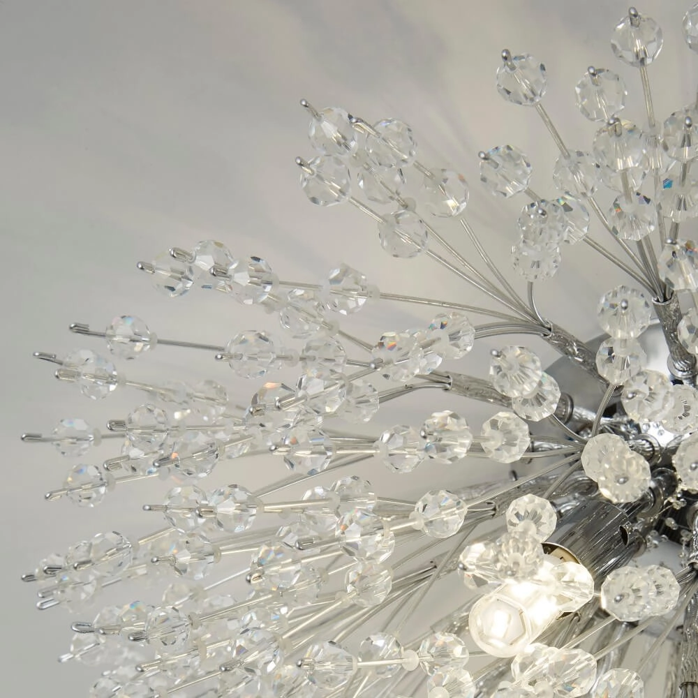 Design plafondlamp Sunburst Ø 29cm chroom Searchlight 5053423243788