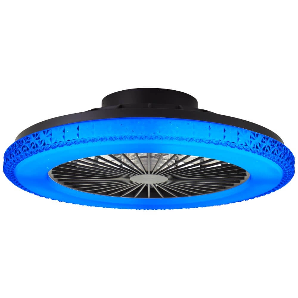 Zwarte ventilator Badria met RGB functie Brilliant 4004353435850