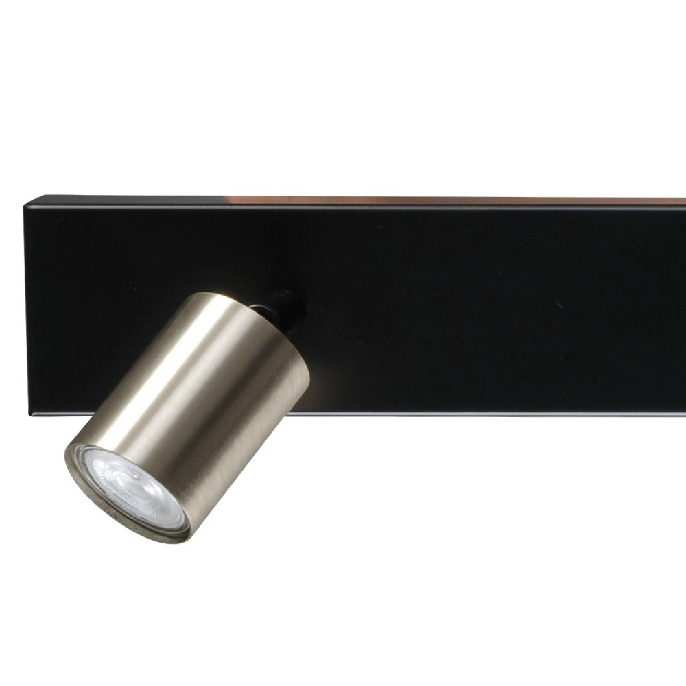 Zwarte plafondlamp Bounce met 4 nikkel spots Masterlight 8718121219950