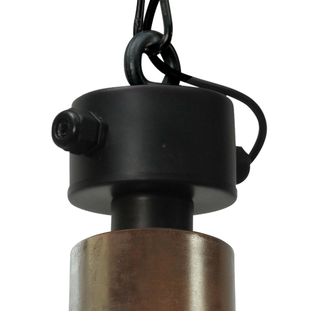 Landelijke industrie hanglamp Industria 27 koperbruin met zwart Masterlight 8718121232478