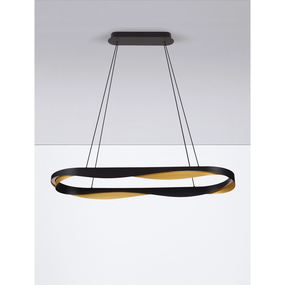 Hanglamp Radon Ø 100cm zwart met goud Lyora 5212017452511