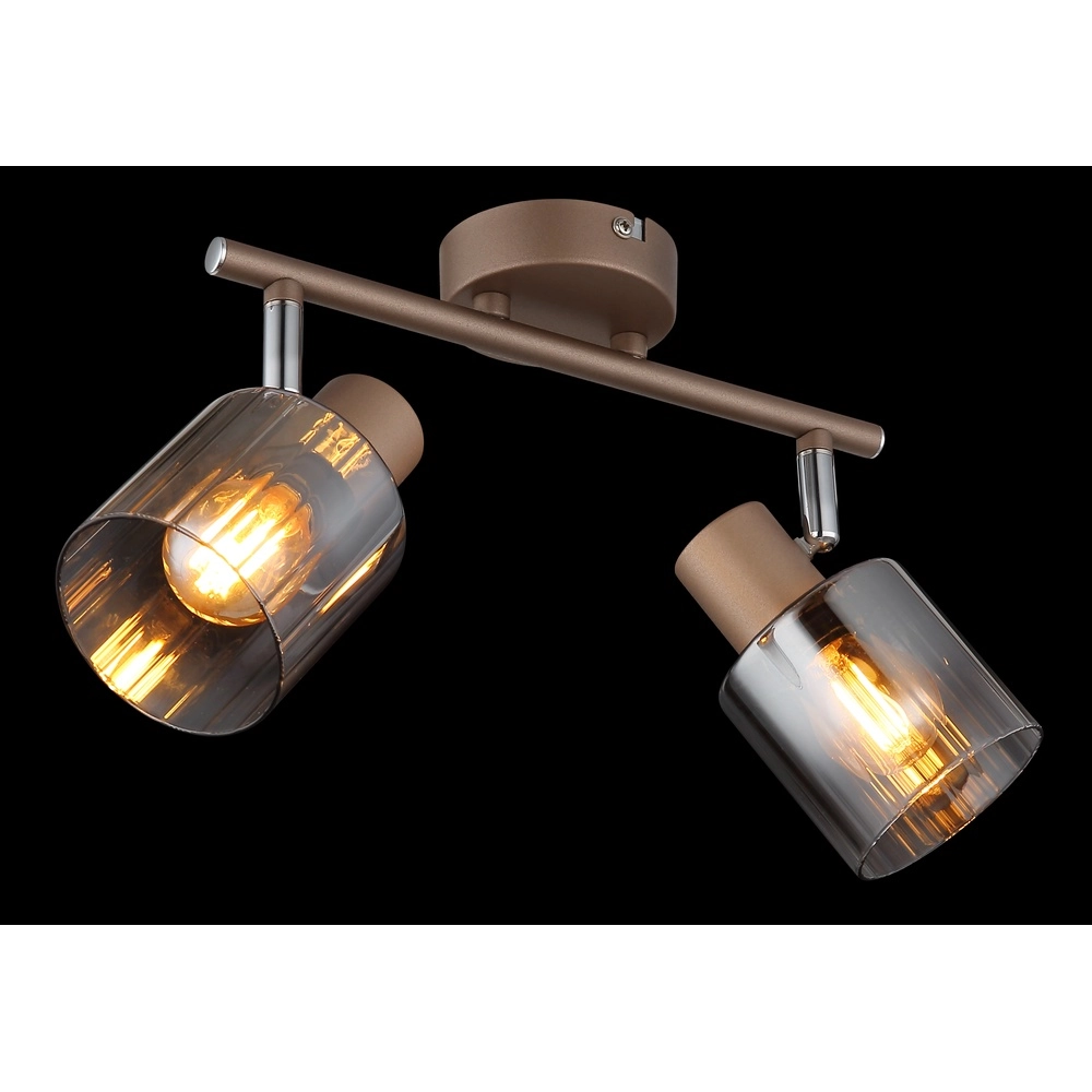 Plafondlamp Walton 2-lichts koffie bruin Globo 9007371592173
