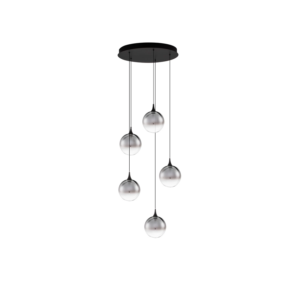 Pendant lamp Orenda round 5-light smoke glass Lyora 5212017477644