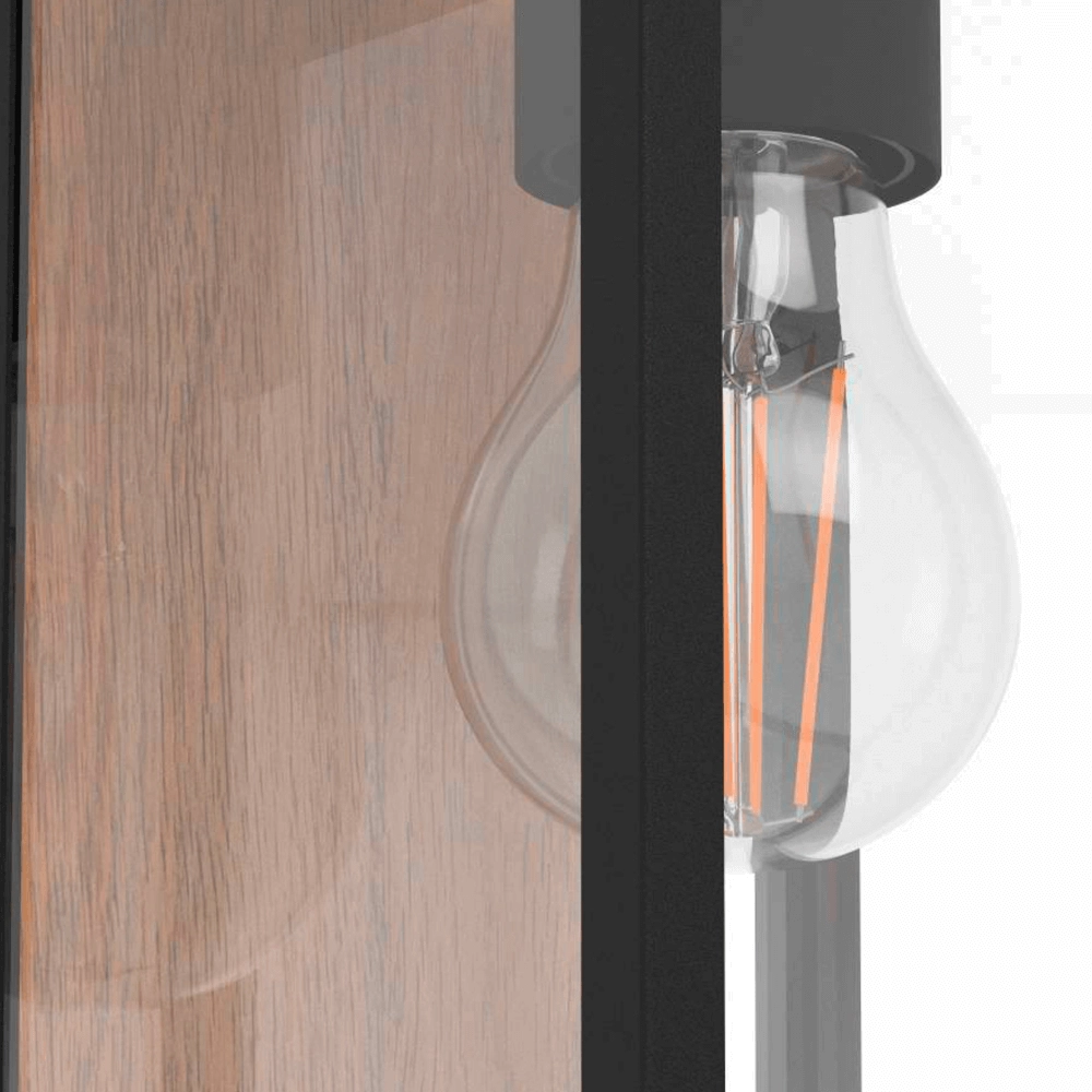 Buitenlamp Budrone Zwart met hout Eglo 9008606231591