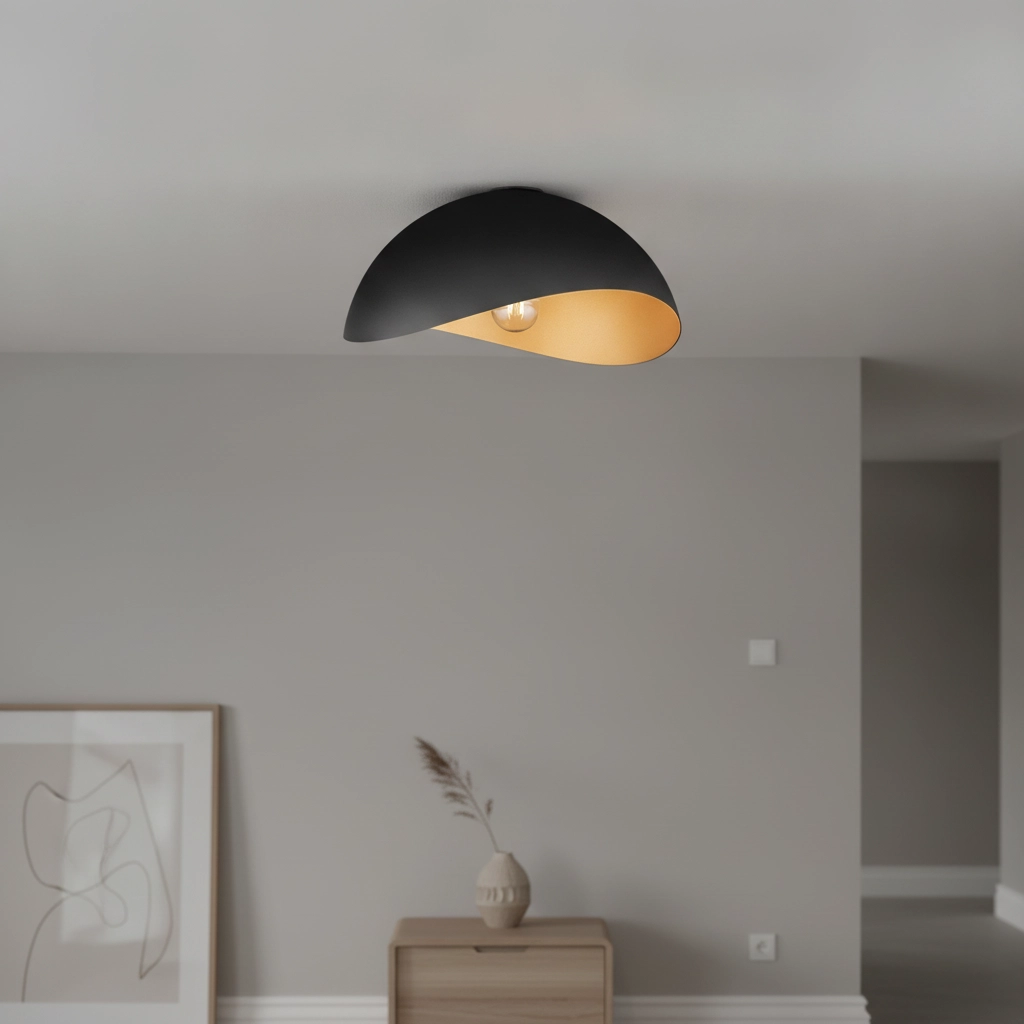 Plafondlamp Opsi zwart met goud Ø 40cm