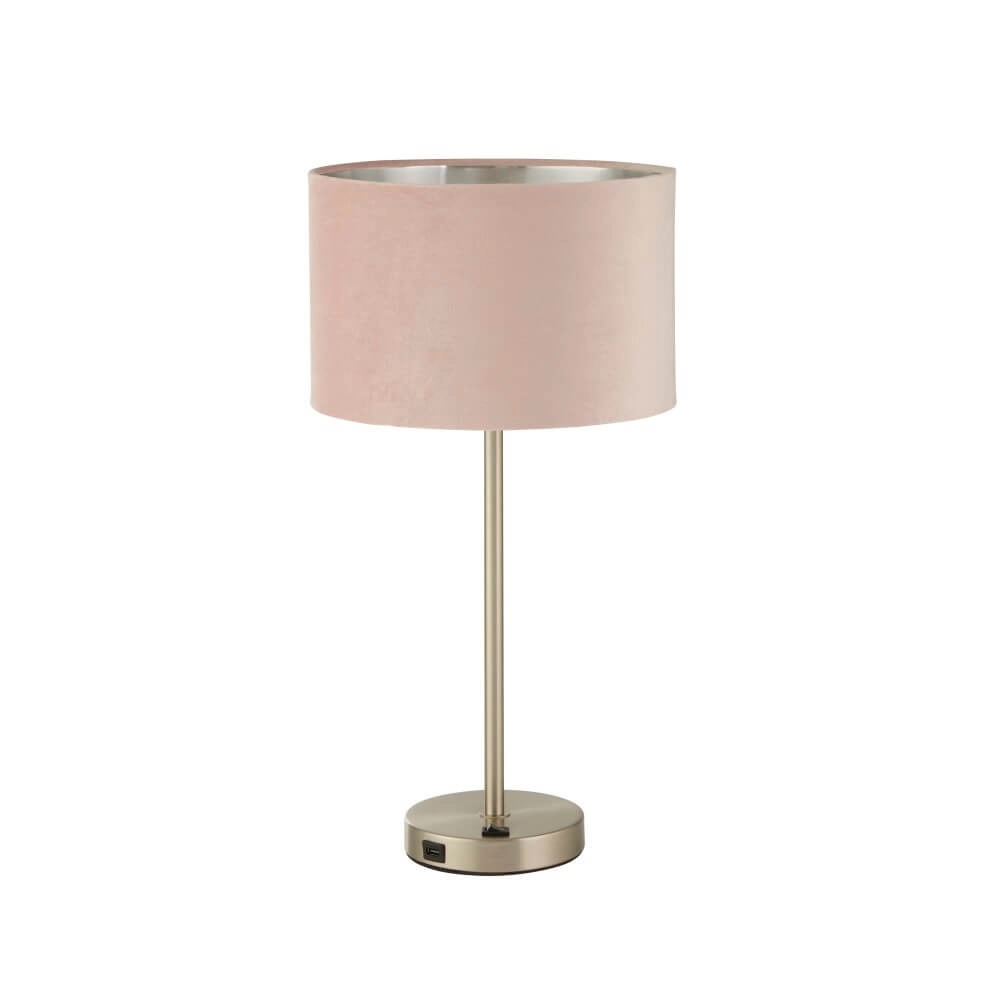 Leuke tafellamp Finn goud met roze Leuke tafellamp Finn goud met roze