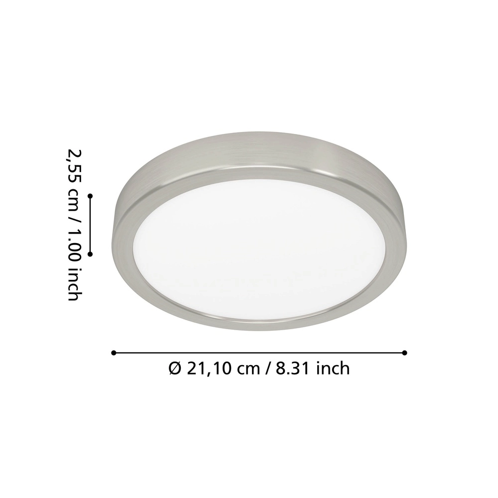 Plafonnière IP44 Fueva 6-Z rond - rvs - Ø 21,1cm Eglo 9008606330607
