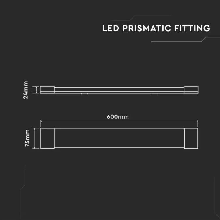 Schuurverlichting XS - 60cm - 20W 6500K IP20 Vtac 3800157632195
