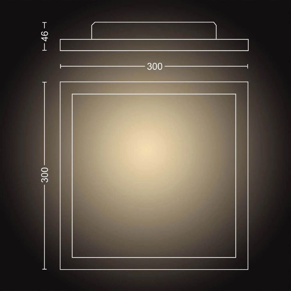 Vierkante plafondlamp Hue Aurelle - White Ambiance 30cm Wit Philips 8719514382626