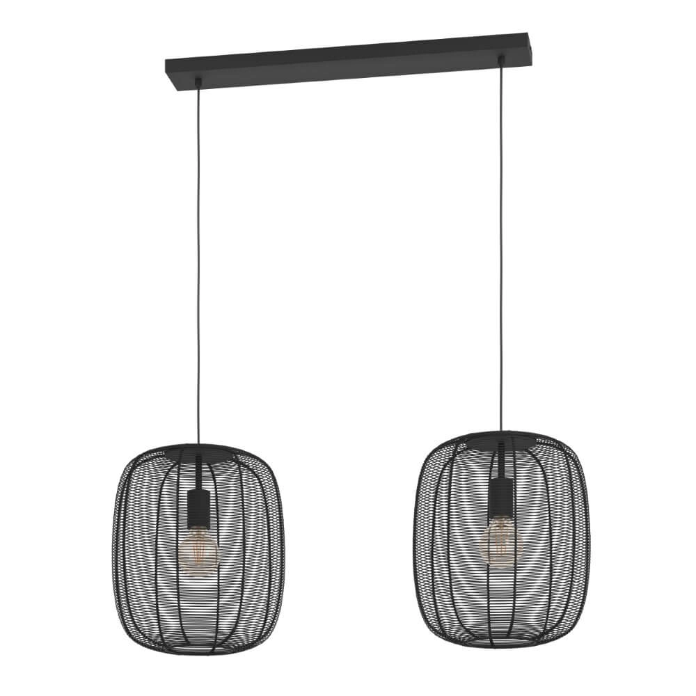 2-lichts hanglamp Rinroe design zwart 2-lichts hanglamp Rinroe design zwart