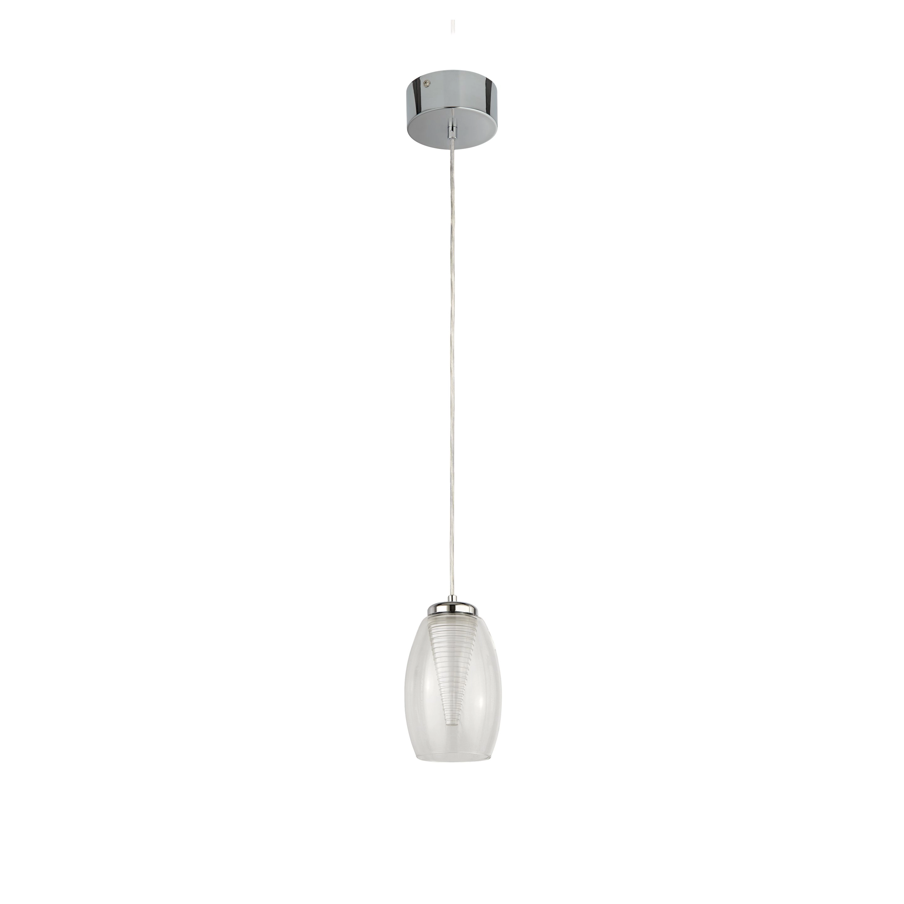 Moderne hanglamp Cyclone chroom met helder glas Searchlight 5053423174495