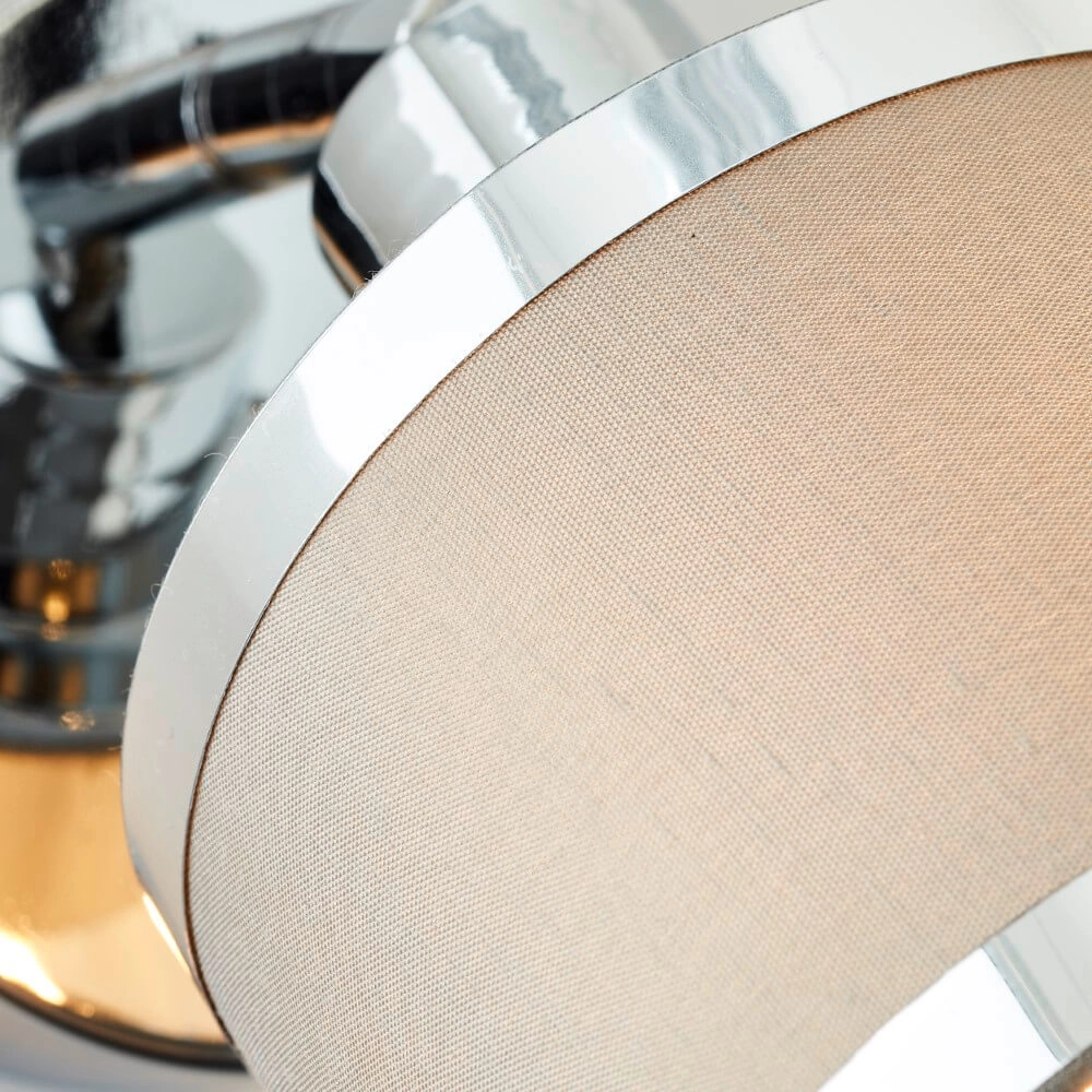 Chroom met grijs wandlampje Alexia design Brilliant 4004353424137