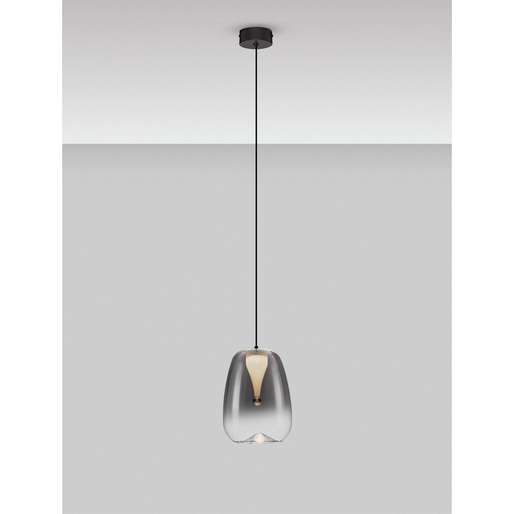 Design hanglamp Oblo 1-lichts smoke glas Lyora 5212017474100