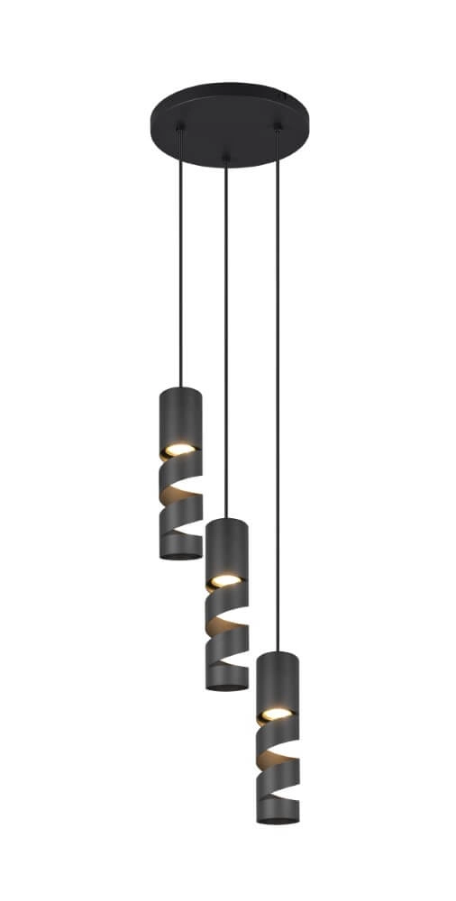 Vide koker hanglamp Stream zwart