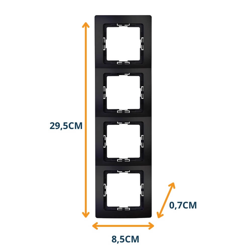 Afdekraam Paris 4-voudig zwart Lyora 4008224657211