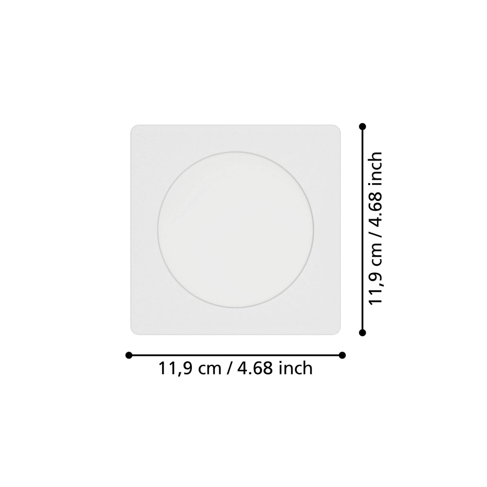 Inbouw lamp Fueva 6 vierkant - wit - 11,9x11,9cm Eglo 9008606330799