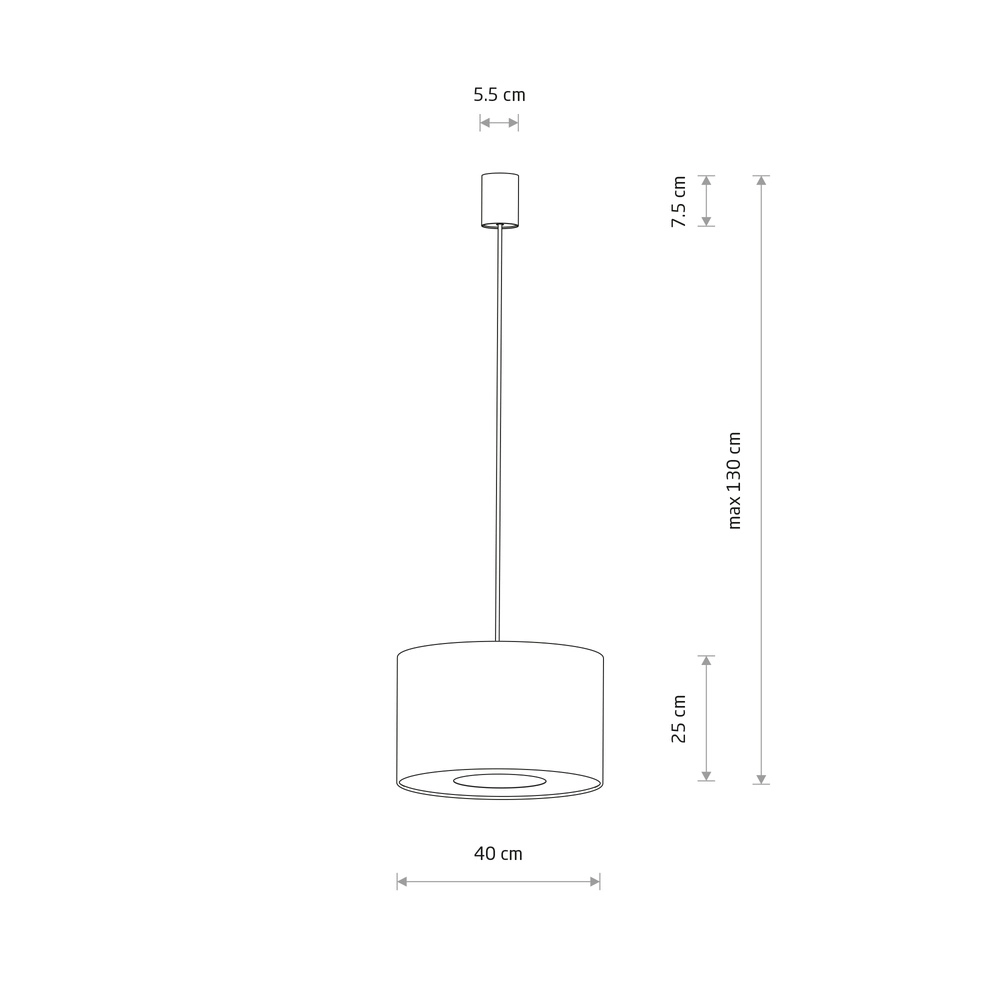 Hanglamp Lago grijs Ø 40cm Lyora 5903139116732