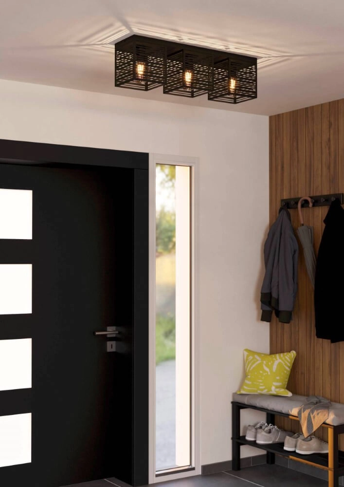 Plafondlamp Piedritas zwart - 3x E27 Eglo 9008606235728