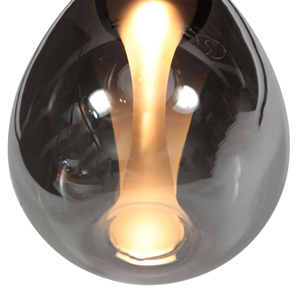 Hanglamp Glimsy 5-lichts zwart met smoke glas Steinhauer 8712746177954