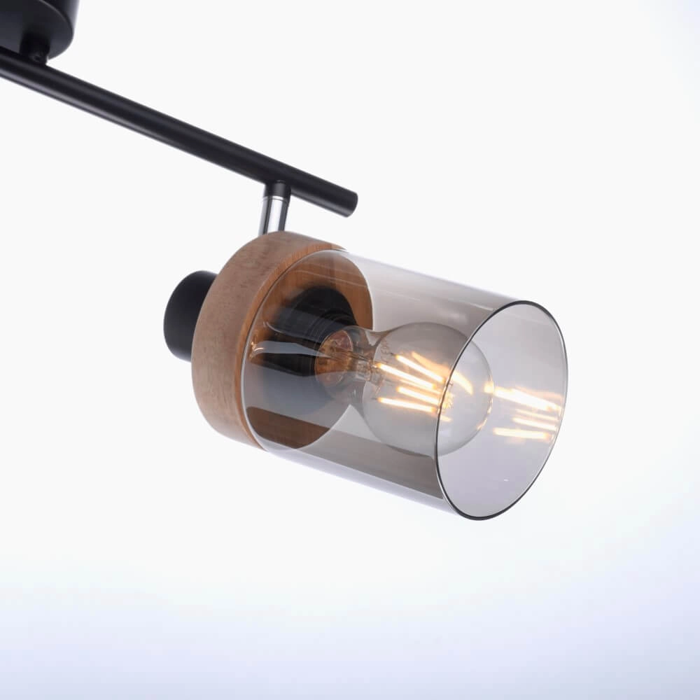 Plafondlamp Pasqual 2-lichts zwart Just Light 4043689986117