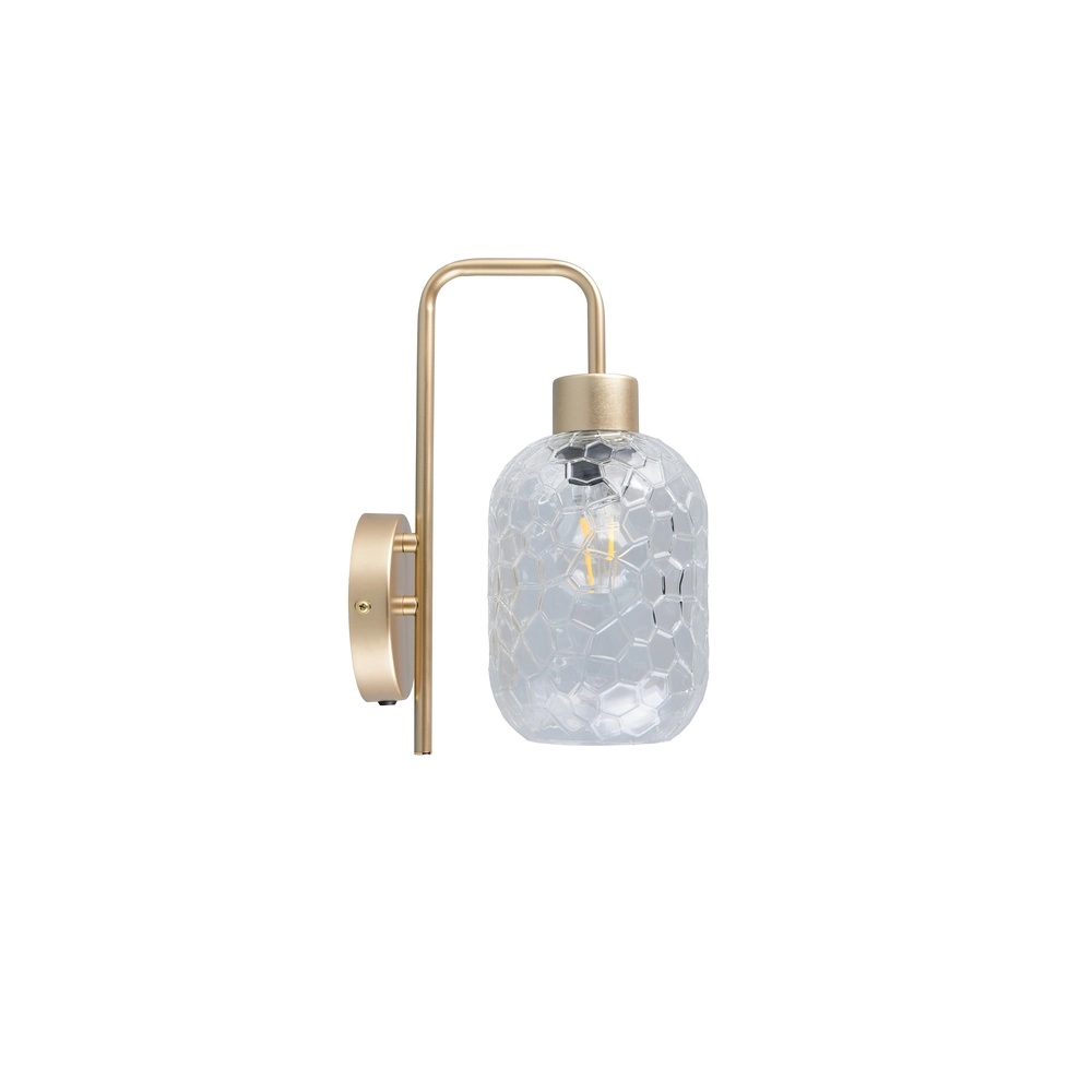 Wandlamp Emelie goud met smoke glas Trio 4017807702583