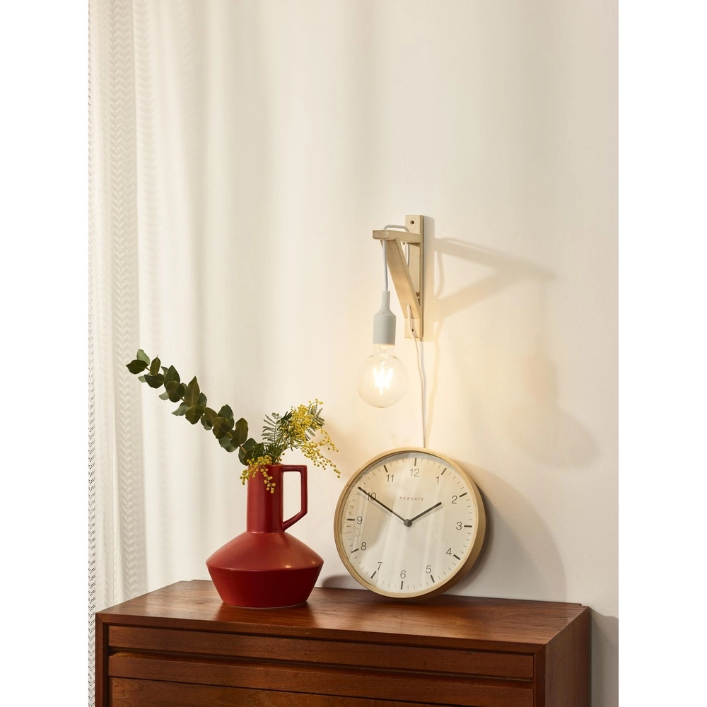 Houten wandlamp Fix met wit snoer Lucide 5411212082831