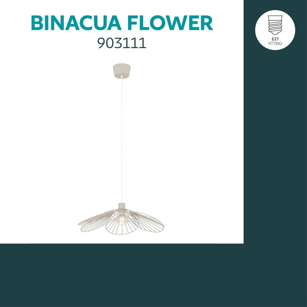 Hanglamp Binacua zand bruin Ø 60cm Eglo 9008606405916
