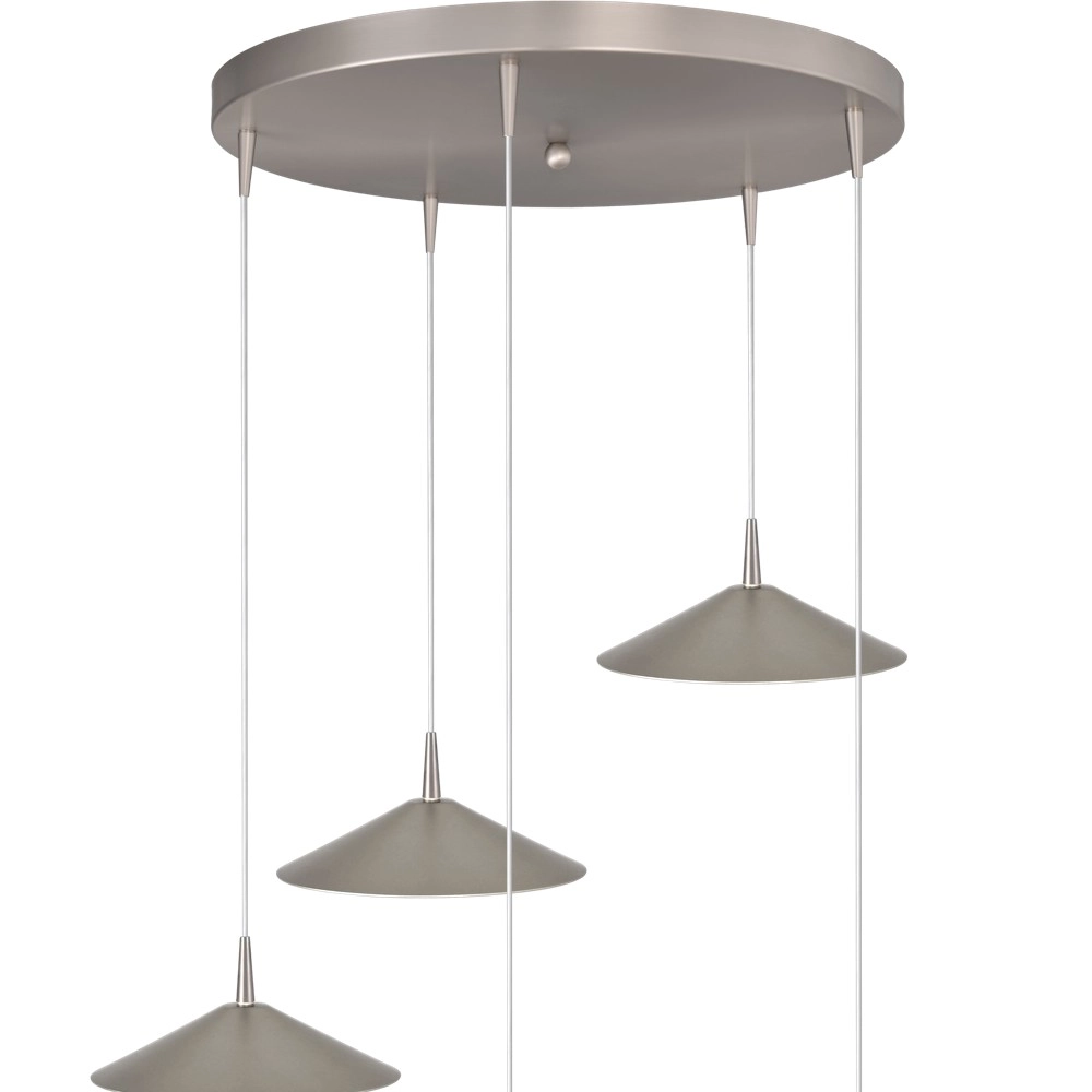 5-lichts hanglamp Ceppo nikkel Ø 22cm rond Masterlight 8718121358789