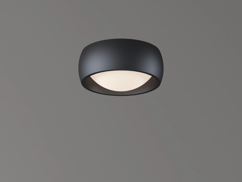 Strakke plafondlamp Montana Ø15cm - Zwart